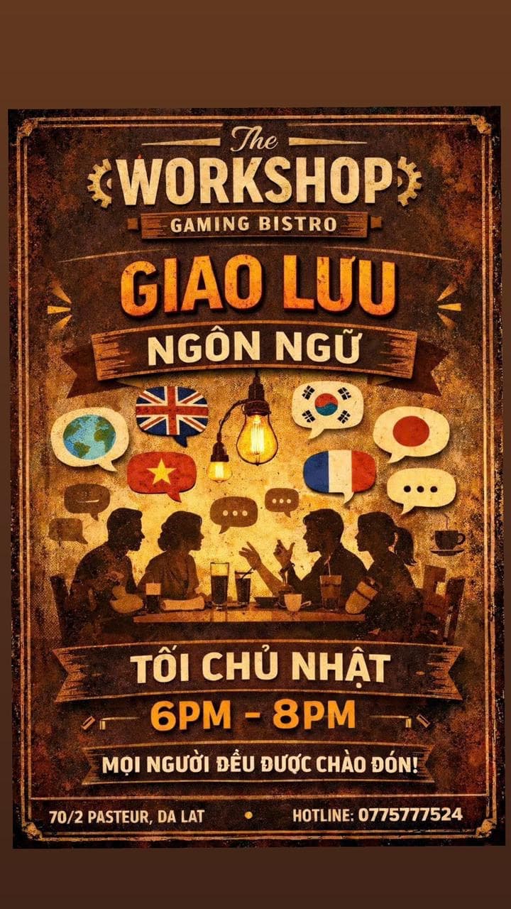 Languages exchange event at The workshop cafe gaming bistro
