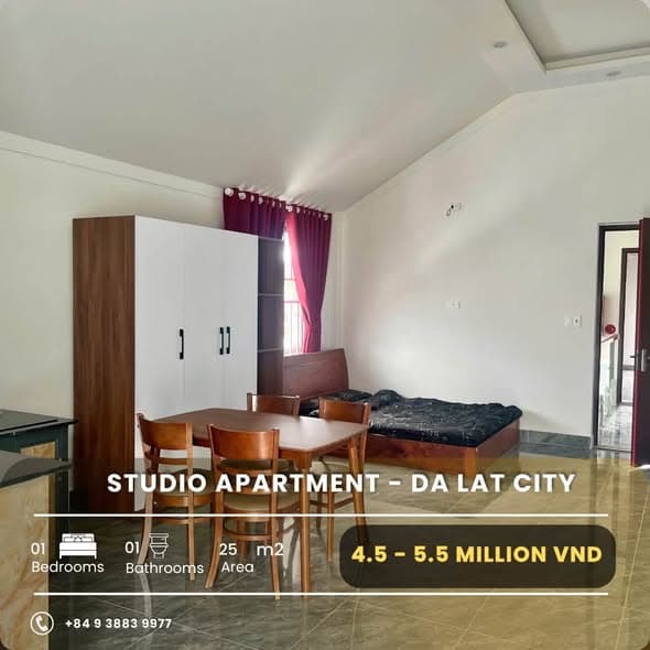 Long-Term Studio and One-Bedroom Apartments in Da Lat